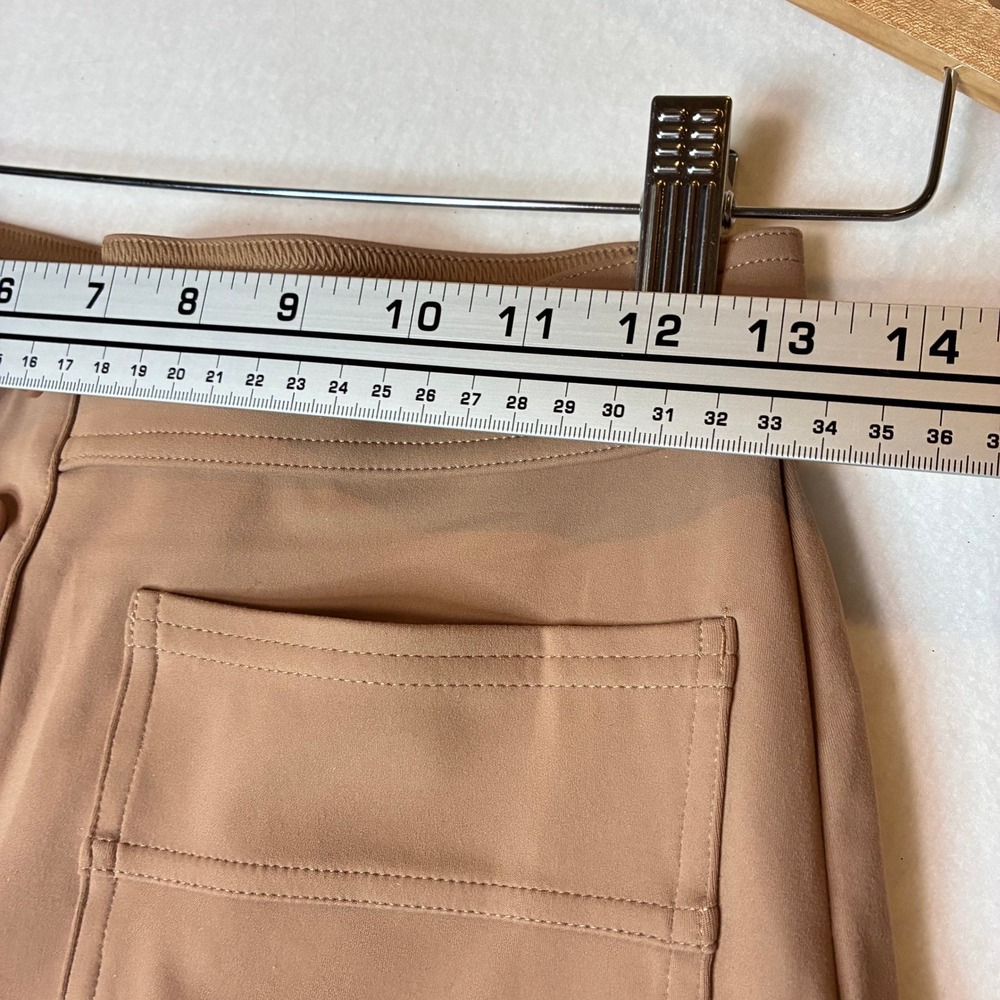 Halara Pants Women's M Petite Tan Wide Leg Button Front Stretch Trousers Pockets - Picture 7 of 11